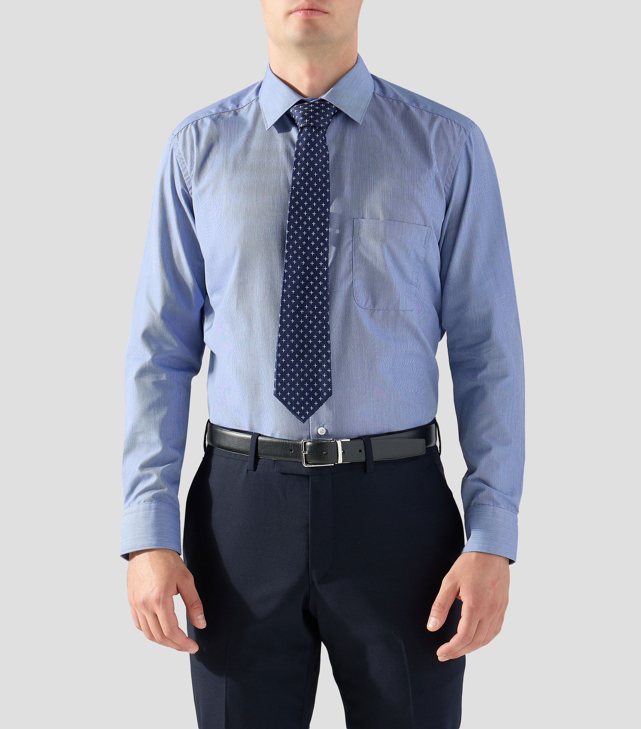 Camisa a rayas manga larga Hombre